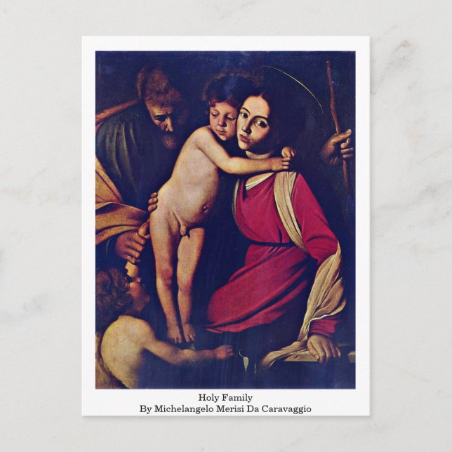 Holy Family By Michelangelo Merisi Da Caravaggio Postcard (Front)