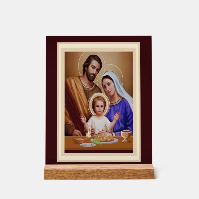 Holy Family Catholic art Acrylic Sign (Front)