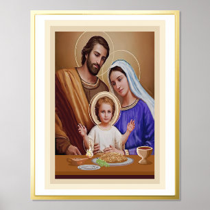 Holy Family Catholic art Foil Prints