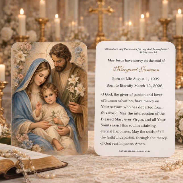 Holy Family Catholic Funeral Memorial Holy Card - (Creator Uploaded)