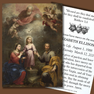 Holy Family Catholic Funeral Memorial Holy Card -