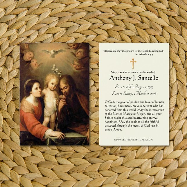 Holy Family Catholic Funeral Memorial Holy Card - (Creator Uploaded)