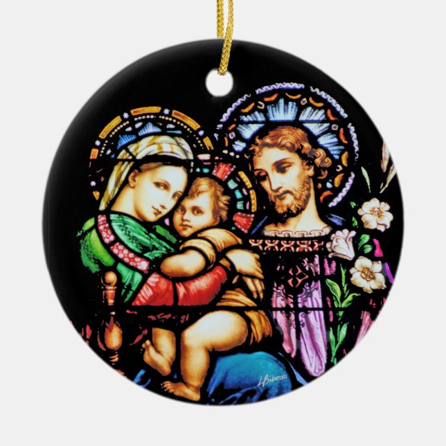 Holy Family Ceramic Ornament (Front)