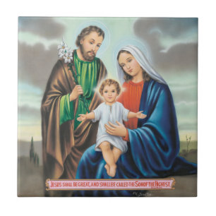 Holy family ceramic tile