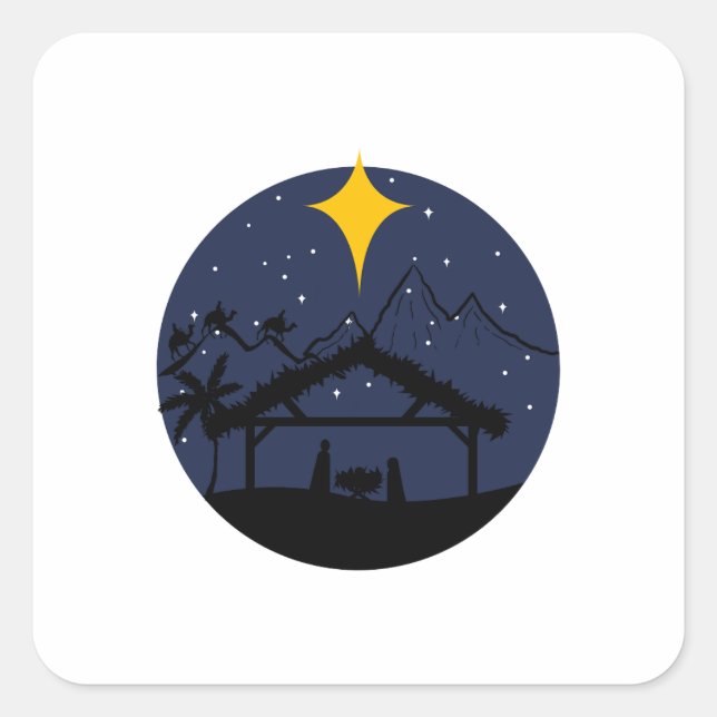 Holy Family Christmas Square Sticker (Front)
