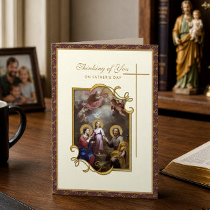 Holy Family Fathers Day Catholic Religious  Card