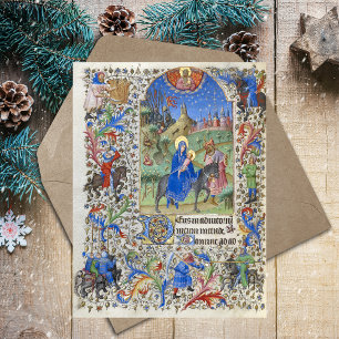 Holy Family Flight into Egypt Christmas Mediaeval Postcard