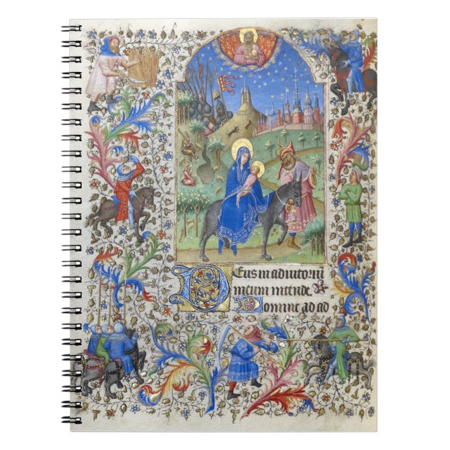 Holy Family Flight into Egypt Medieval Manuscript  Notebook (Front)