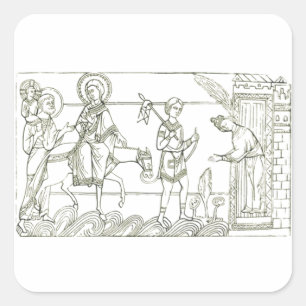 Holy Family Flights into Egypt Square Sticker