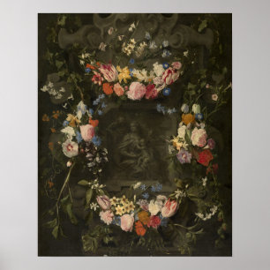 Holy Family Floral Sacred Art Poster