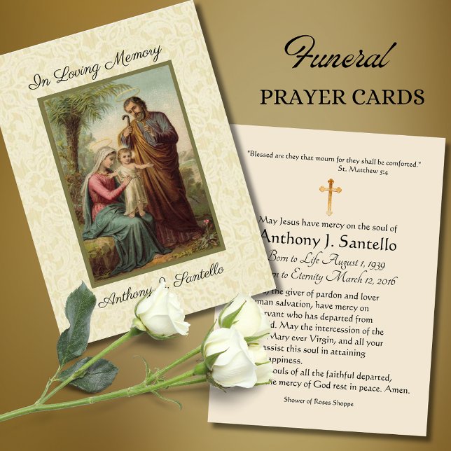 Holy Family Funeral Sympathy Prayer Holy Card (Creator Uploaded)