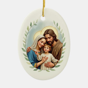 Holy Family God's Peace and Blessings Ceramic Ornament