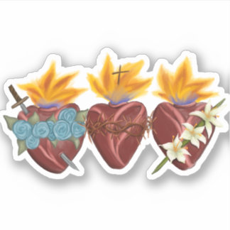 Holy Family Hearts - Vinyl Sticker