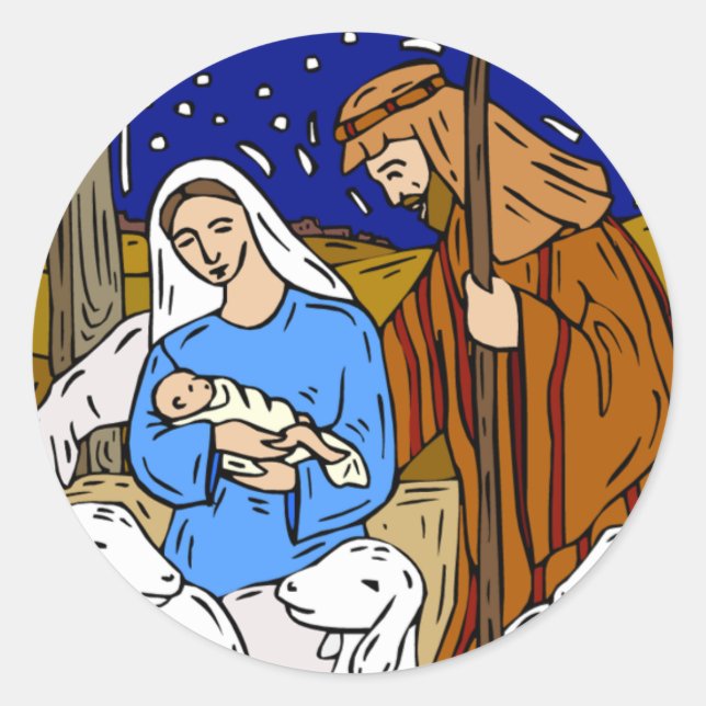 Holy Family Holiday Season Design Envelope Seals (Front)