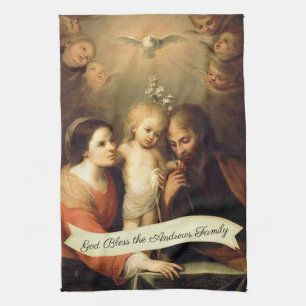 Holy Family Jesus Mary St. Joseph Holy Spirit Tea Towel