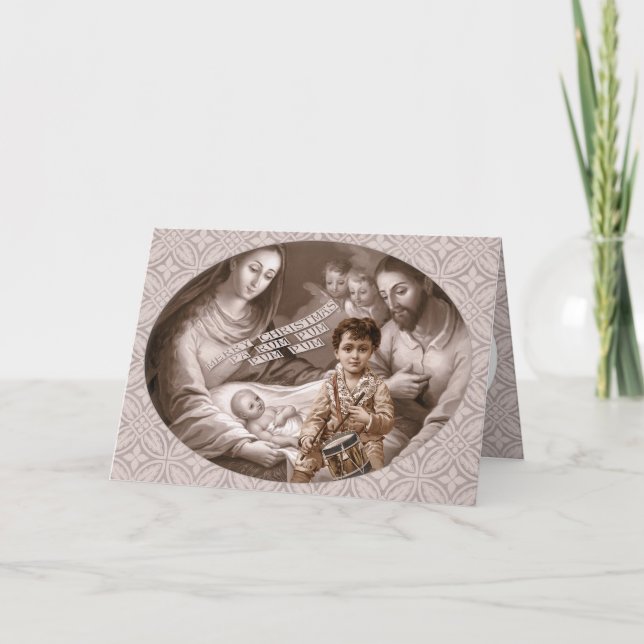 Holy family Little drummer boy CC0788 Christmas Holiday Card (Front)