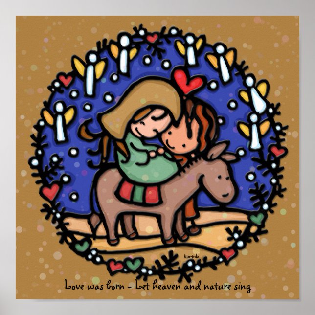 Holy Family Mary Joseph Jesus Bethlehem Night Poster (Front)