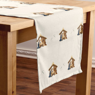 Holy Family Nativity Christmas Short Table Runner