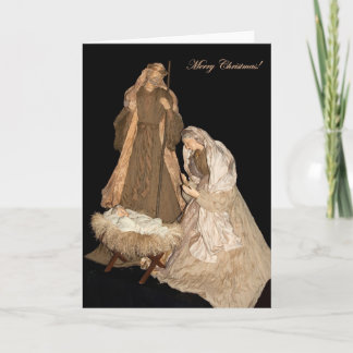 Holy Family Nativity Group, Jesus, Mary & Joseph Holiday Card