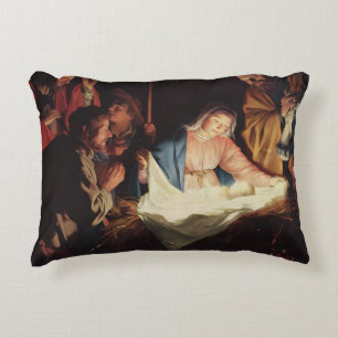 Holy Family Nativity Scene Religious Christmas Decorative Cushion
