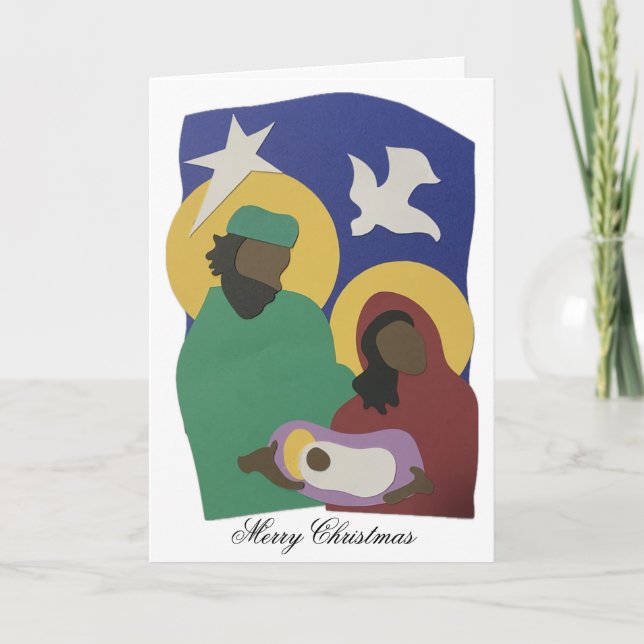 Holy Family Nativity with Jesus Christmas Card (Front)
