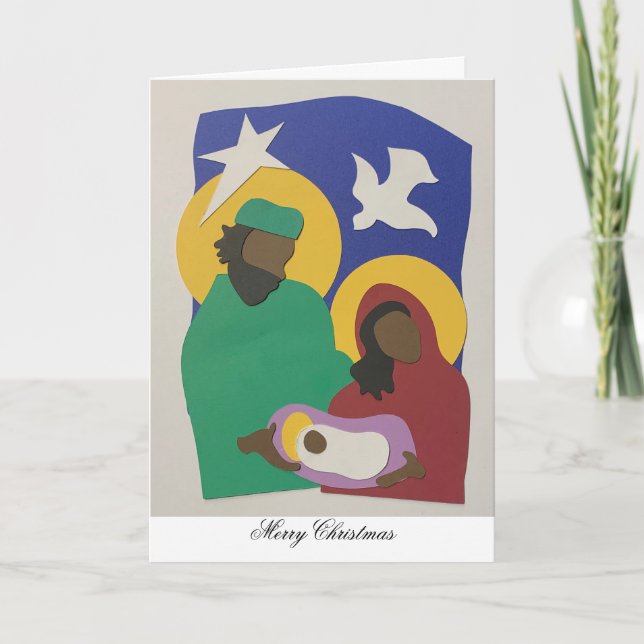 Holy Family Nativity with Jesus Christmas Card KJV (Front)