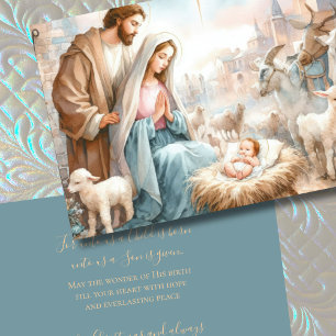 Holy Family Painting Nativity Scene Holiday Card