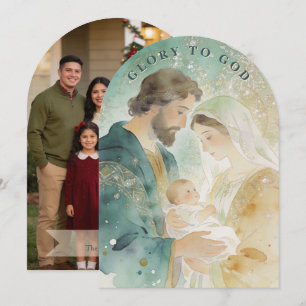 Holy Family Religious Arch Gold Photo TMF26 Holiday Card