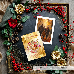 Holy Family Rose Ornament Photo Christmas TMF26 Holiday Card