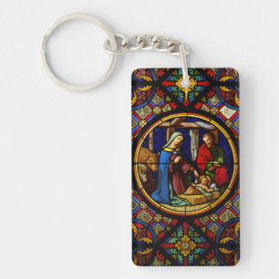 Holy Family "Stained Glass" Key Ring