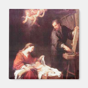 Holy Family With Angels Vintage Magnet