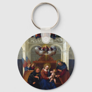 Holy Family with Saint Nicholas of Tolentino Key Ring