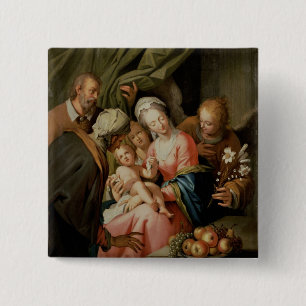 Holy Family with St. Anne 15 Cm Square Badge