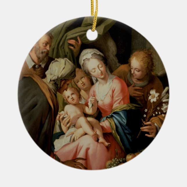 Holy Family with St. Anne Ceramic Tree Decoration (Front)