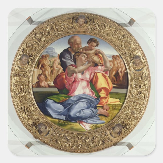 Holy Family with St. John (Doni Tondo), 1504-05 (o Square Sticker (Front)