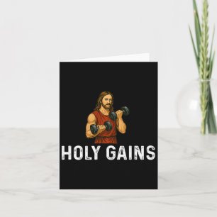 Holy Gains Church God - Weight Lifting Fitness Bod Card