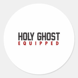 Holy Ghost Equipped Ghost Halloween Spooky Season Classic Round Sticker