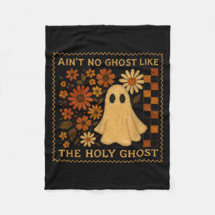 Holy Ghost Funny Fall Floral Retro Christian Faith Fleece Blanket