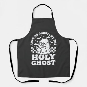 Holy Ghost Retro Halloween Ghost Design_1 Apron