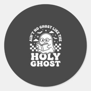 Holy Ghost Retro Halloween Ghost Design_1 Classic Round Sticker
