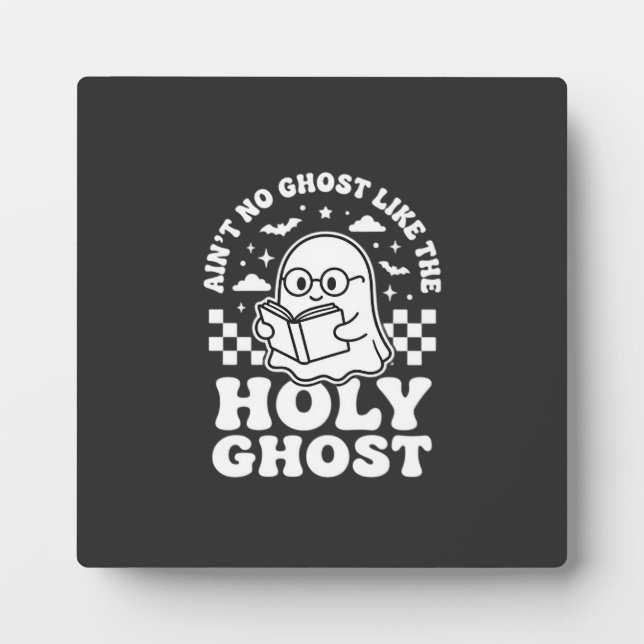 Holy Ghost Retro Halloween Ghost Design_1 Plaque (Front)