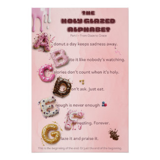 Holy Glazed Donut Alphabet - A to G Poster
