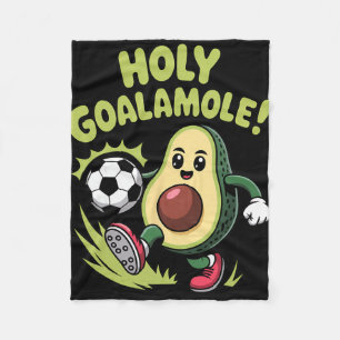 Holy Goalamole Funny Avocado Soccer Player Fleece Blanket
