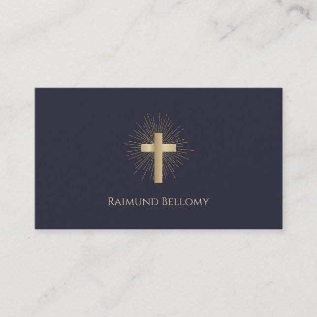 Holy Gold Cross Business Card (Front)