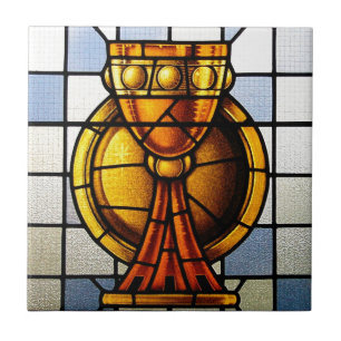 Holy Grail Stained Glass - Sacrament Ceramic Tile