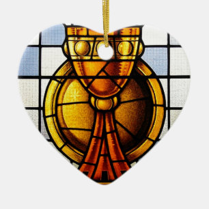 Holy Grail Stained Glass - Sacrament Ceramic Tree Decoration