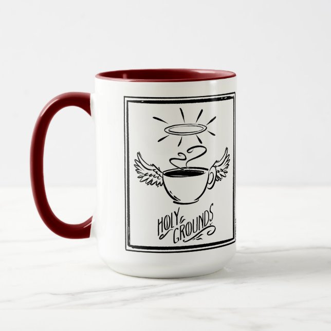 HOLY GROUNDS COFFEE by Jeff Willis Art Mug (Left)