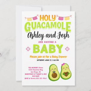 Holy Guacamole Avocado Baby Shower Fiesta  Invitation