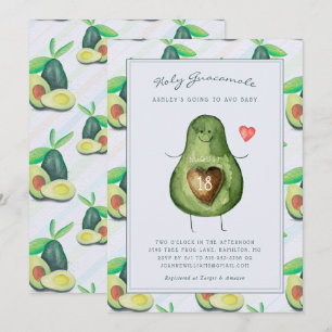 Holy Guacamole Avocado Baby Shower Invitation