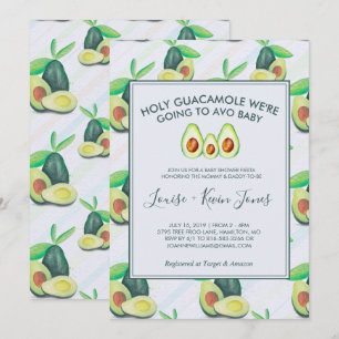 Holy Guacamole Avocado Baby Shower Invitation